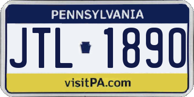 PA license plate JTL1890