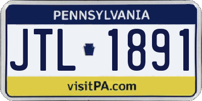 PA license plate JTL1891