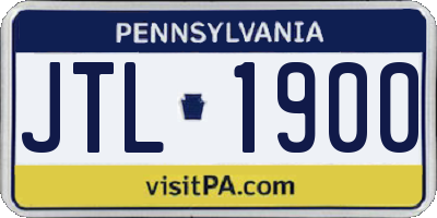 PA license plate JTL1900