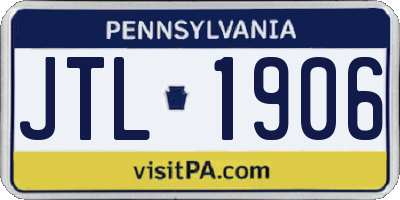 PA license plate JTL1906