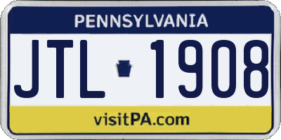 PA license plate JTL1908