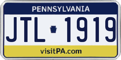 PA license plate JTL1919