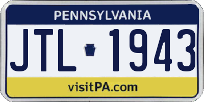 PA license plate JTL1943