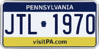 PA license plate JTL1970