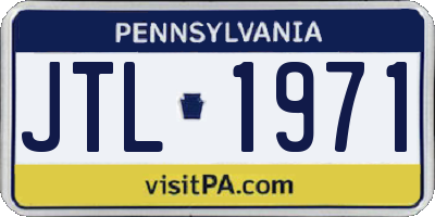 PA license plate JTL1971