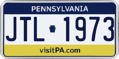 PA license plate JTL1973
