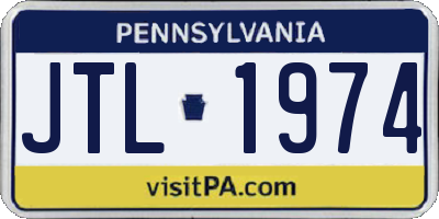 PA license plate JTL1974