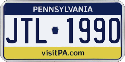 PA license plate JTL1990