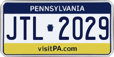 PA license plate JTL2029