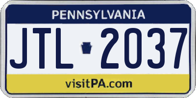 PA license plate JTL2037