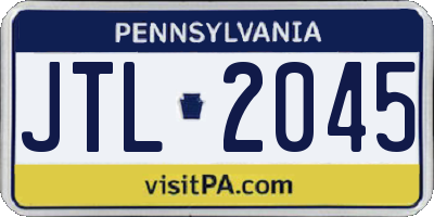 PA license plate JTL2045
