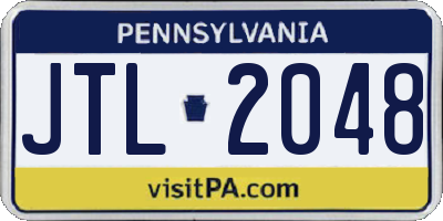 PA license plate JTL2048