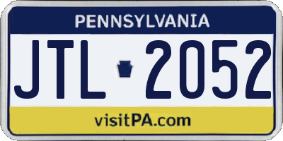 PA license plate JTL2052