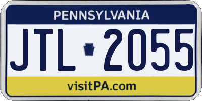 PA license plate JTL2055