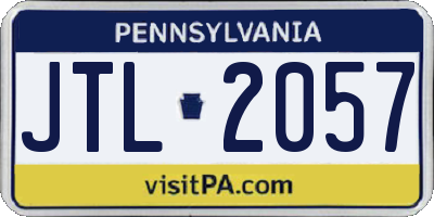 PA license plate JTL2057