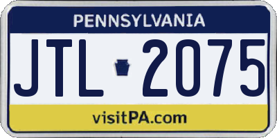 PA license plate JTL2075