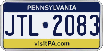 PA license plate JTL2083