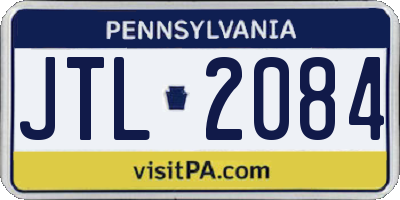 PA license plate JTL2084