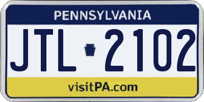 PA license plate JTL2102