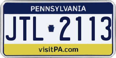 PA license plate JTL2113