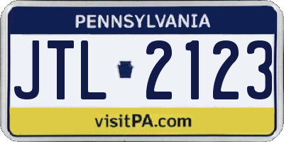 PA license plate JTL2123