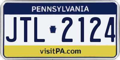 PA license plate JTL2124