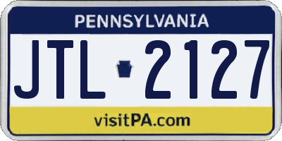 PA license plate JTL2127