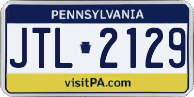 PA license plate JTL2129