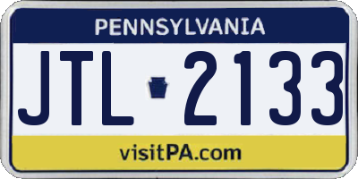 PA license plate JTL2133