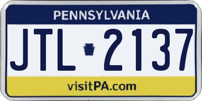 PA license plate JTL2137