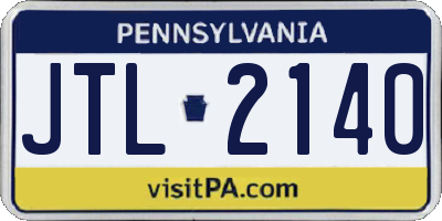 PA license plate JTL2140