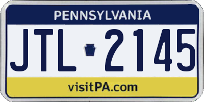 PA license plate JTL2145