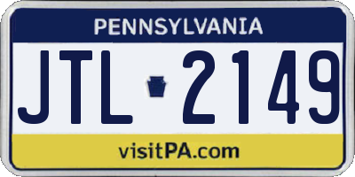 PA license plate JTL2149