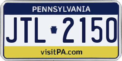 PA license plate JTL2150