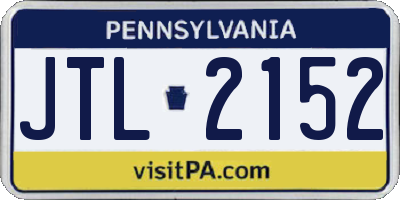 PA license plate JTL2152