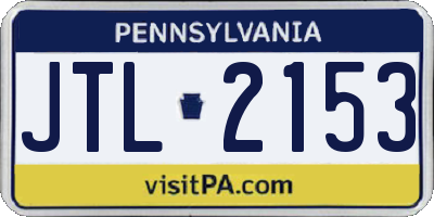PA license plate JTL2153