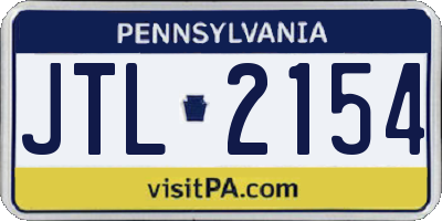 PA license plate JTL2154
