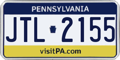 PA license plate JTL2155