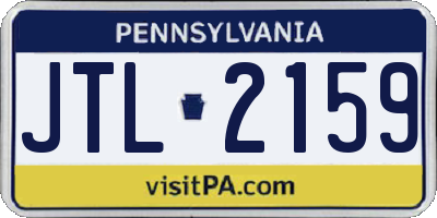 PA license plate JTL2159