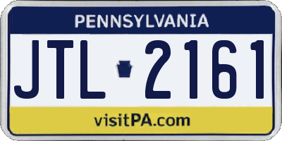 PA license plate JTL2161