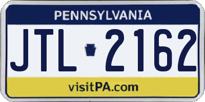 PA license plate JTL2162