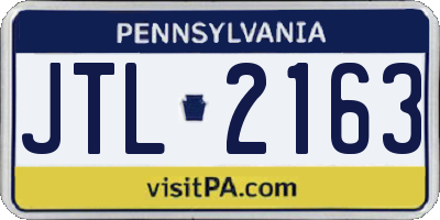 PA license plate JTL2163