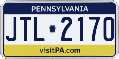 PA license plate JTL2170