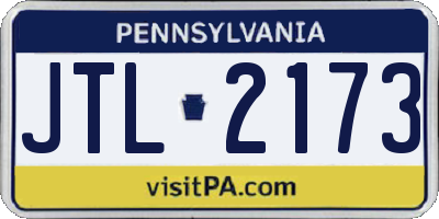 PA license plate JTL2173