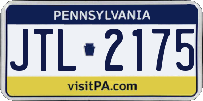 PA license plate JTL2175