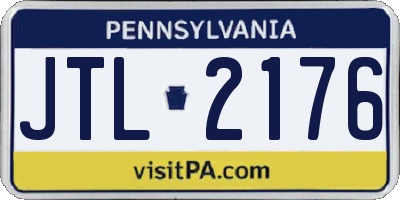 PA license plate JTL2176