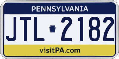 PA license plate JTL2182
