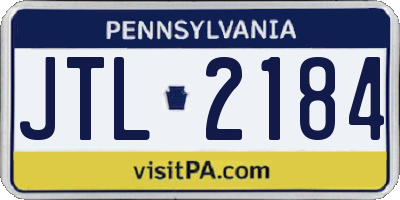 PA license plate JTL2184