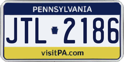PA license plate JTL2186