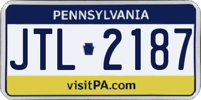 PA license plate JTL2187